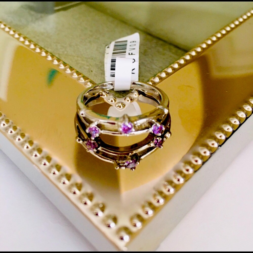 Amethyst Trio Ring Size 9 - Picture 3 of 7